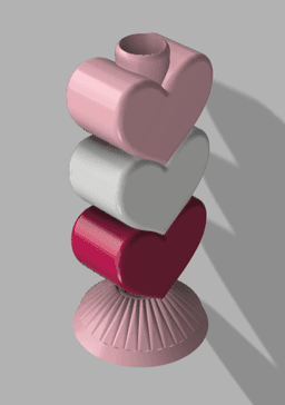 Triple love decor vase 3d model