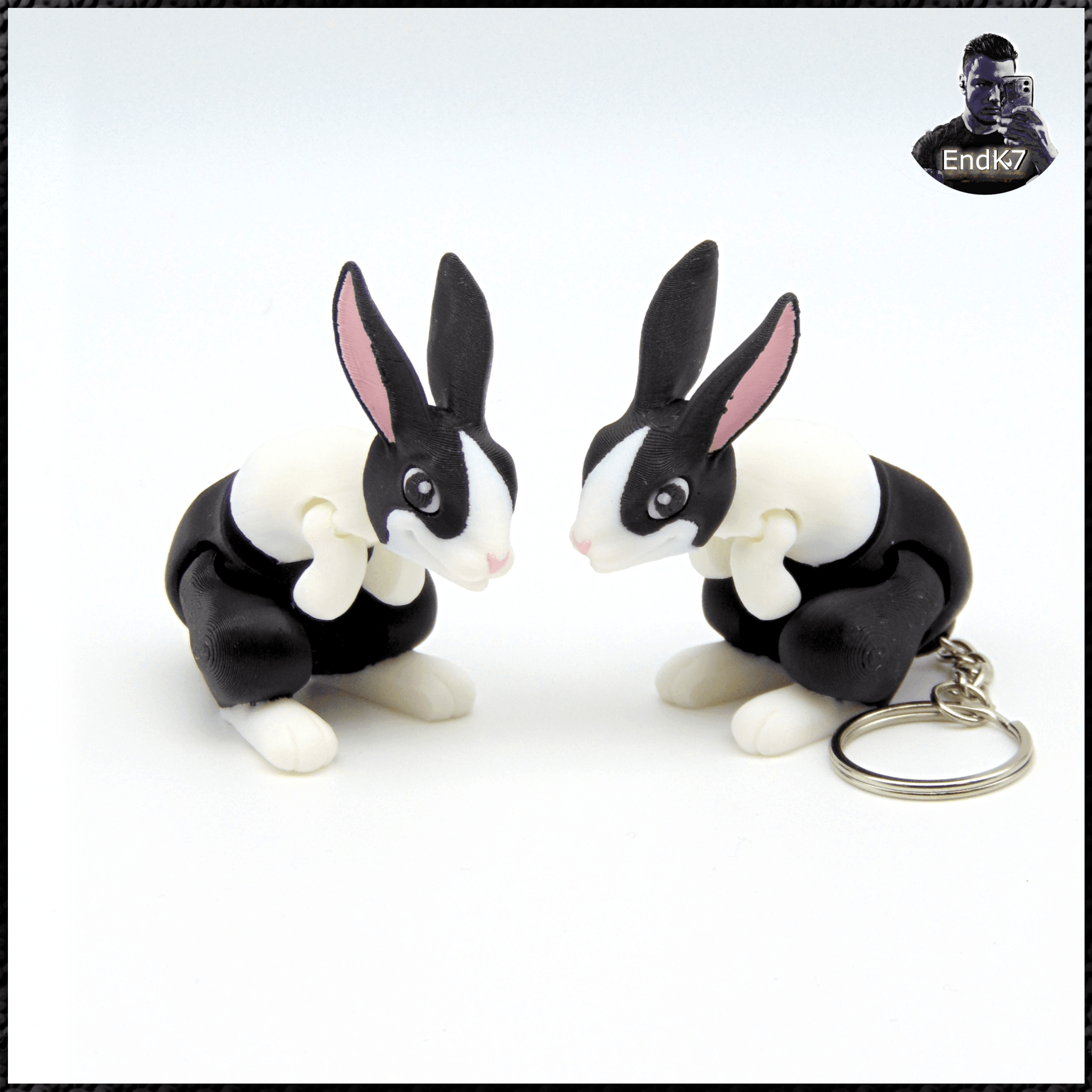 Cute articulated rabbit separated Eyes & Keychain 3d model