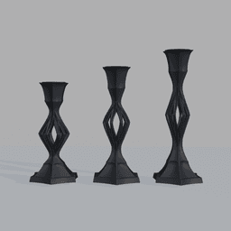 Modern Gothic Candle Holder Set 3d model