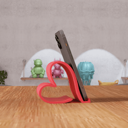 Heart Shaped Decorative Desktop Phone Stand 3d model