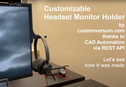 Customizable Headset Monitor Holder 3d model
