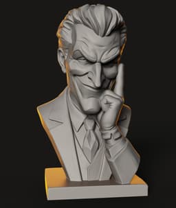 Sinister Jester Bust STL | Villain Bust 3D Print | HighDetail 3d model