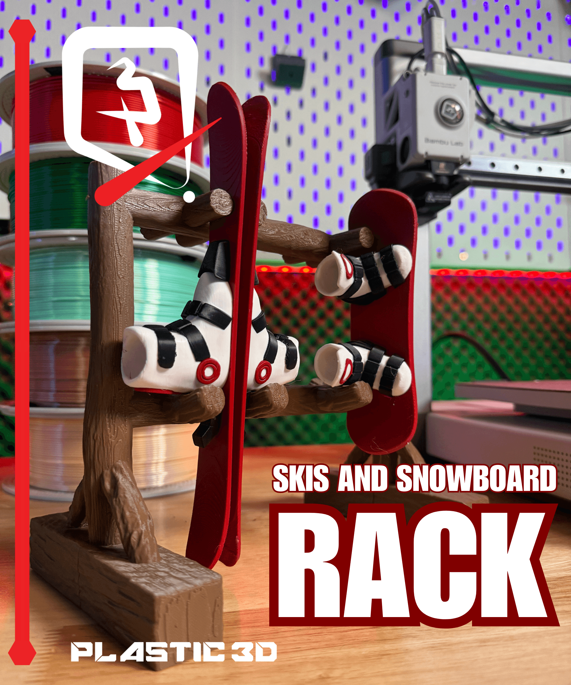 Ski and Snowboard rack 3d model