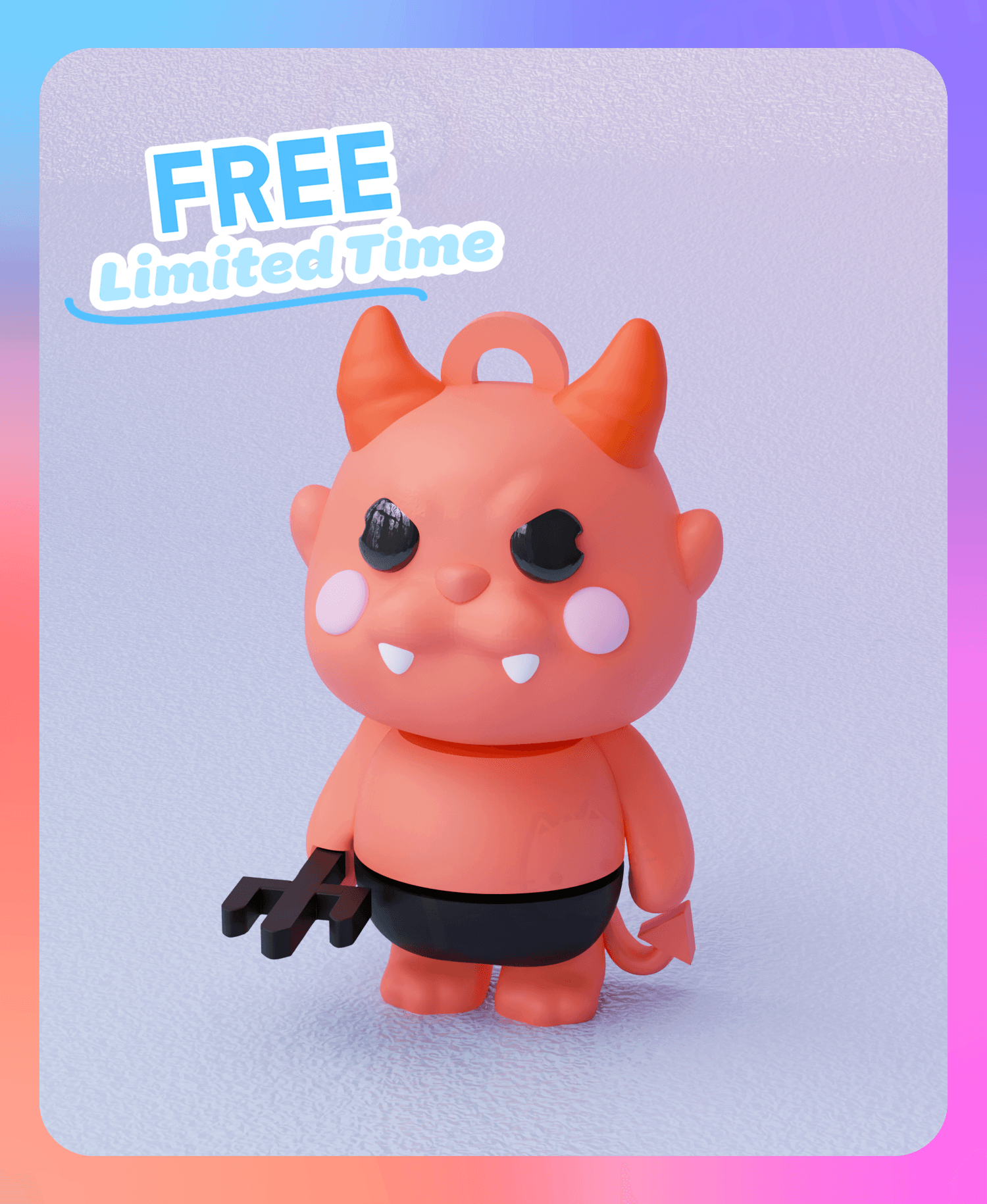 Flexi Little Devil Keychain (Single Color) 3d model