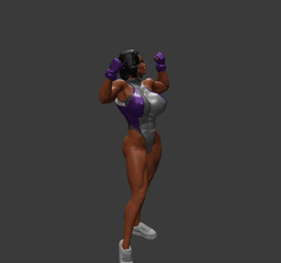 Muscular Girl Posing v2 3d model