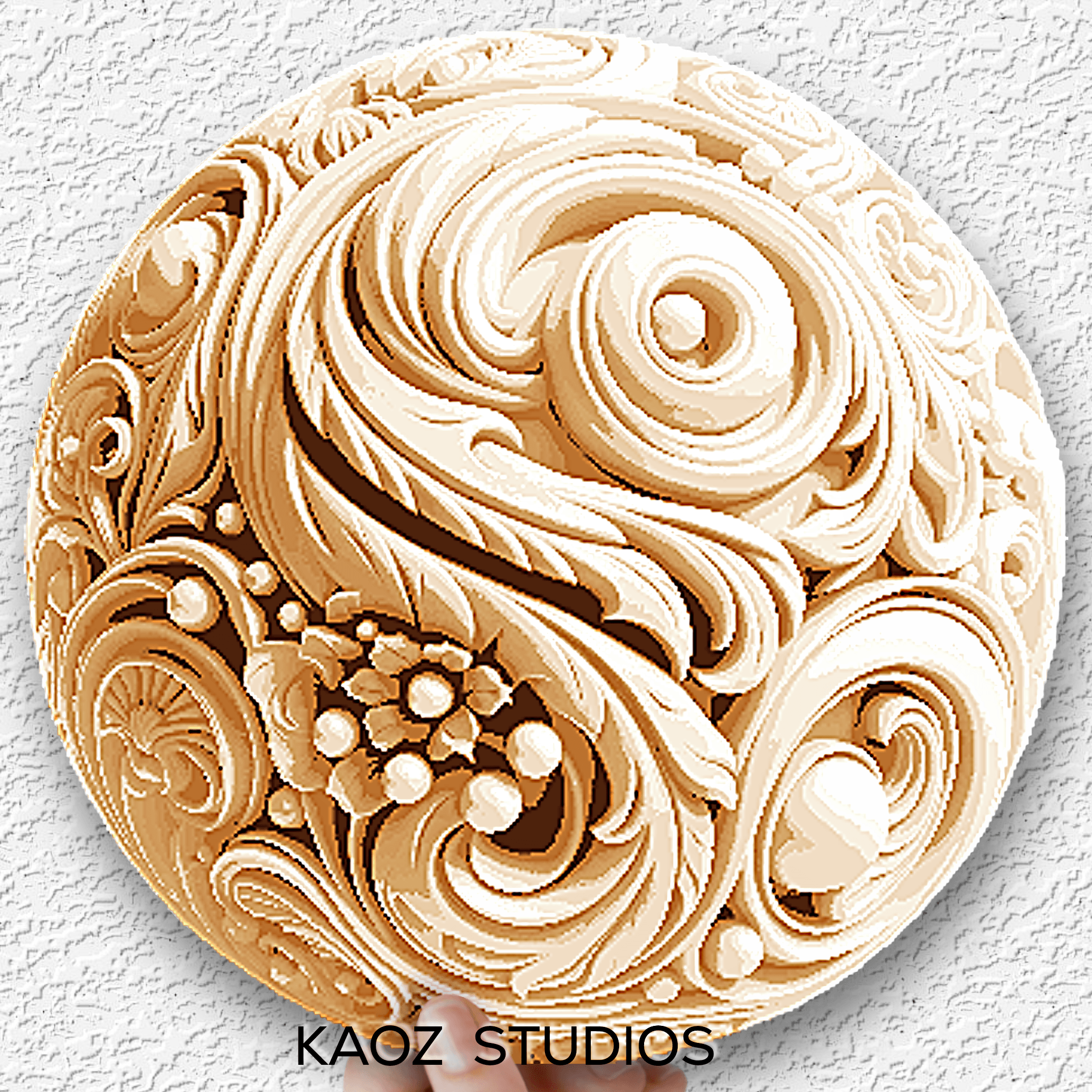 ivory sphere hueforge wall art 3d model