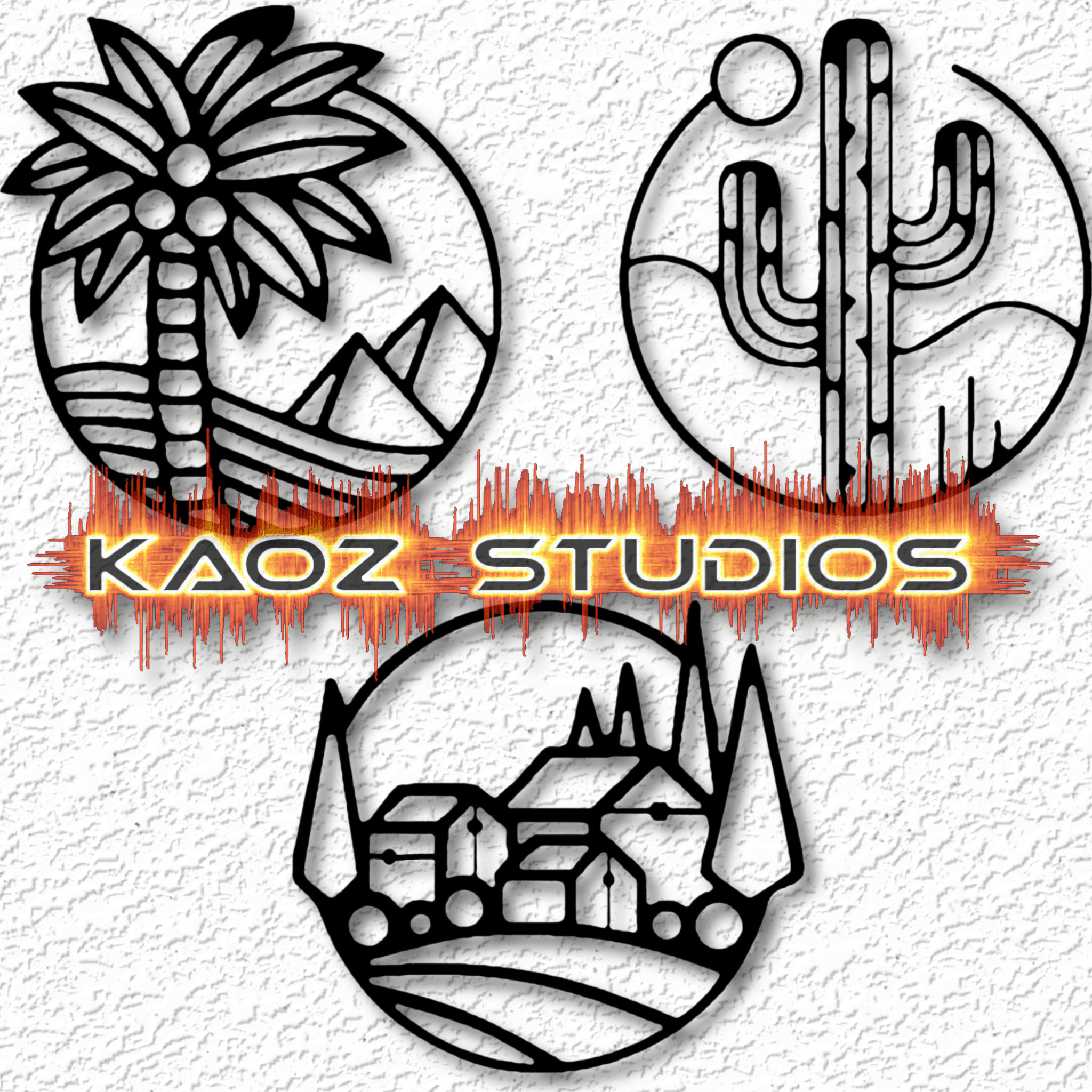 scenery oasis scene desert scene and mountain scene 3d model
