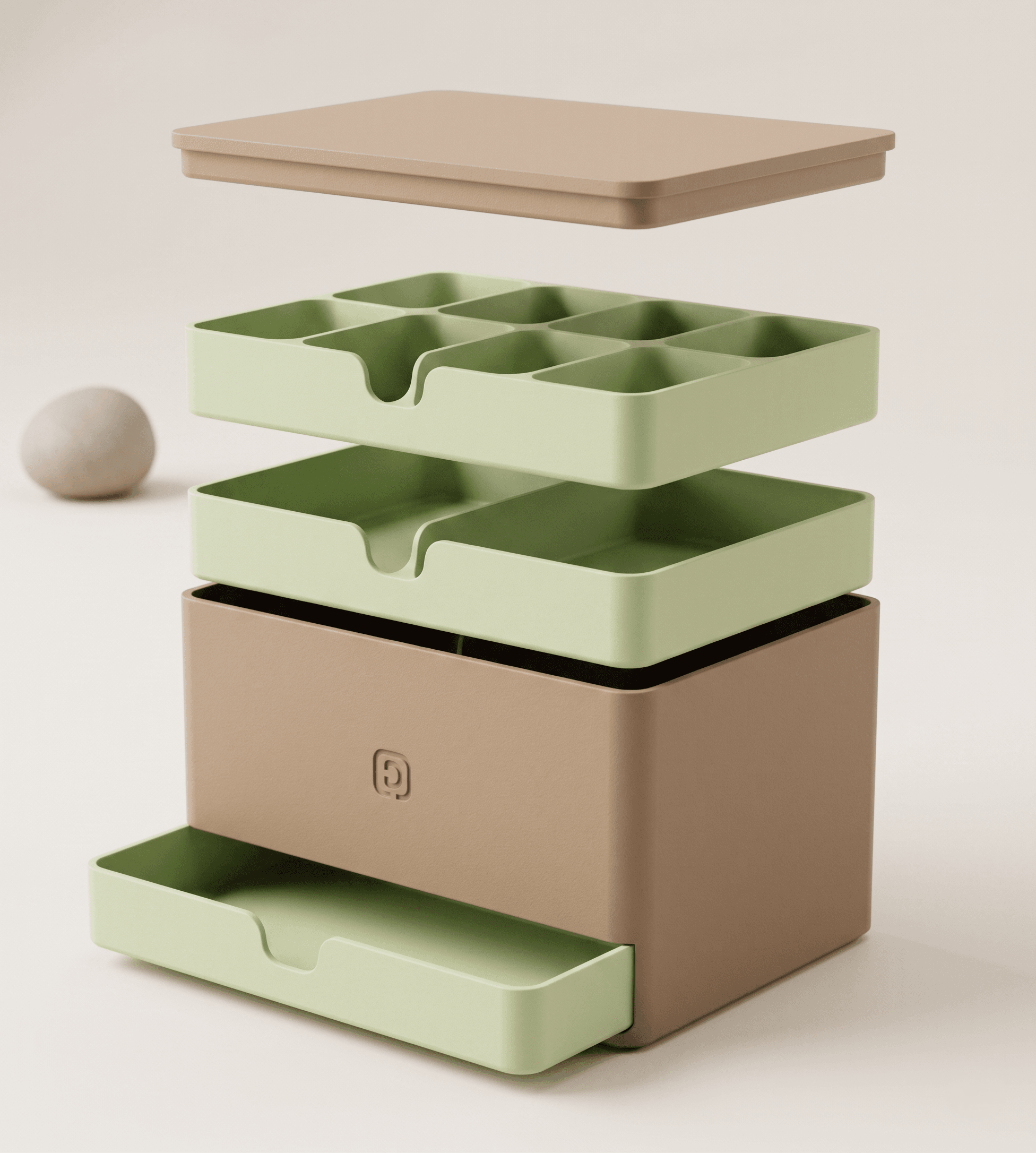 Multi-Level Hidden Compartment Desk Box 3d model