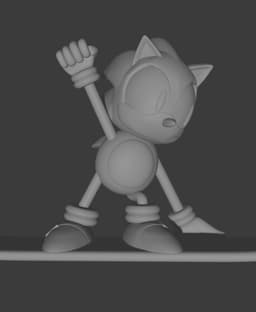 Sonic the Hedgehog Snowboard Statue Fan Art 3d model