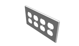 Four Gang Electrical Outlet Wall Plate (Original Replacement) 3d model