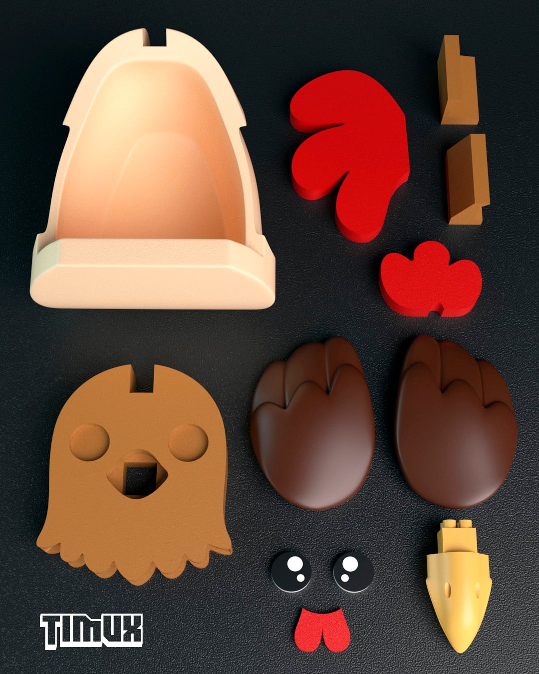 CHICKEN GLASSES HOLDER 3d model