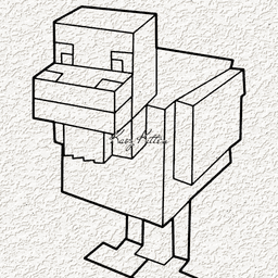 minecraft chicken wall art 3d model
