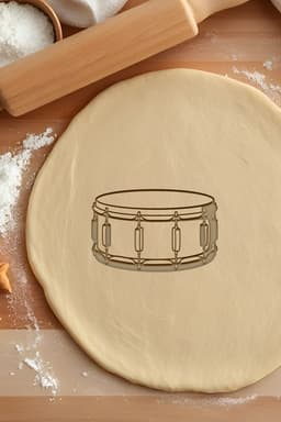 Drum Cookie Cutter, Biscuit Cutter 3d model