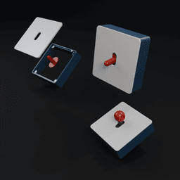 Light switch cover with magnetic panels 3d model