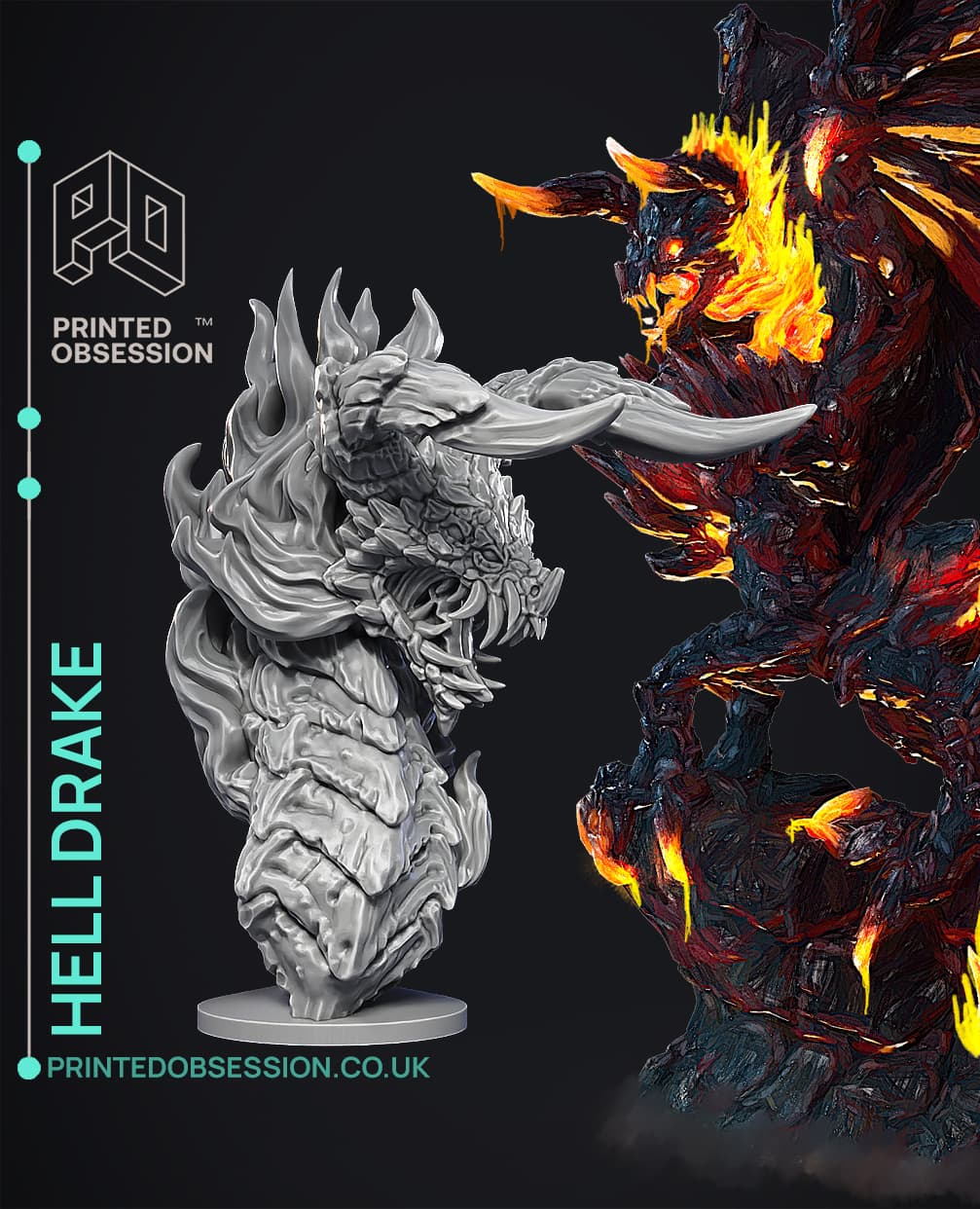 Hell Drake - Dragon Bust 3d model