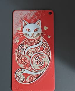 Valentine Kitty Bookmark - Hueforge - 4 colors 3d model