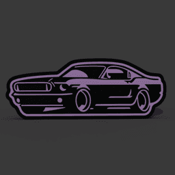 Ford Mustang Lightbox LED Lamp 3d model