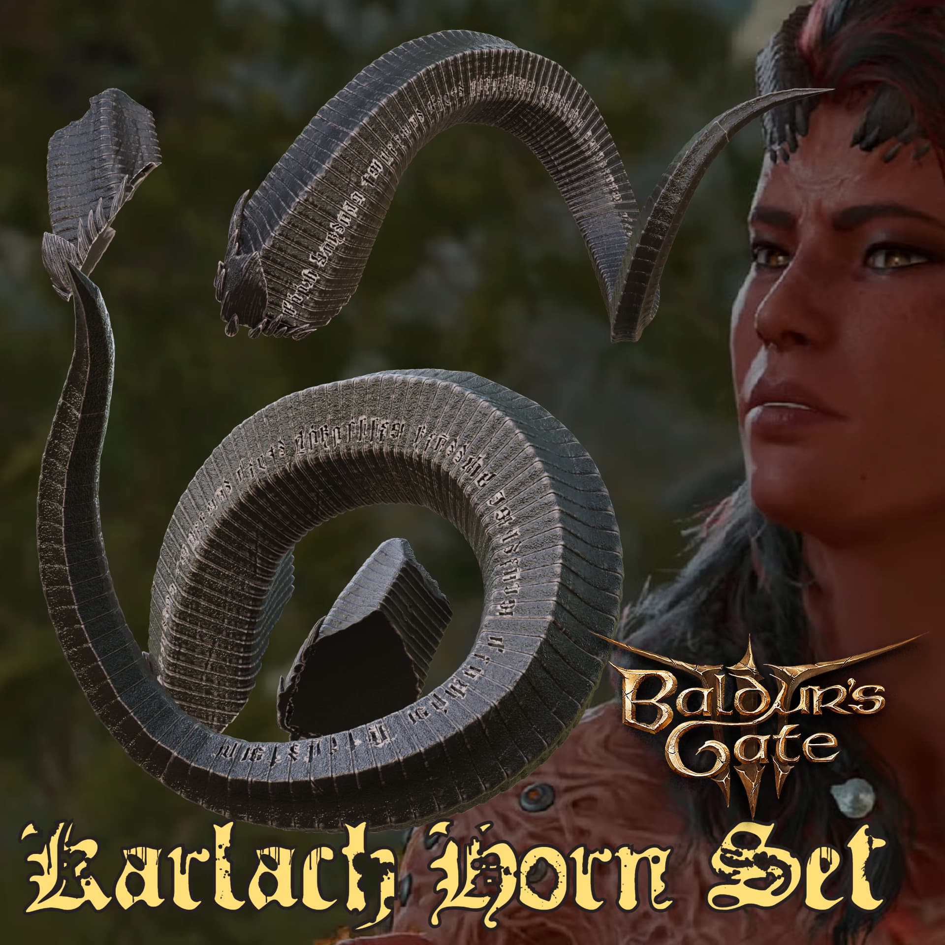 KARLACHS HORNS BALDURS GATE 3 3d model