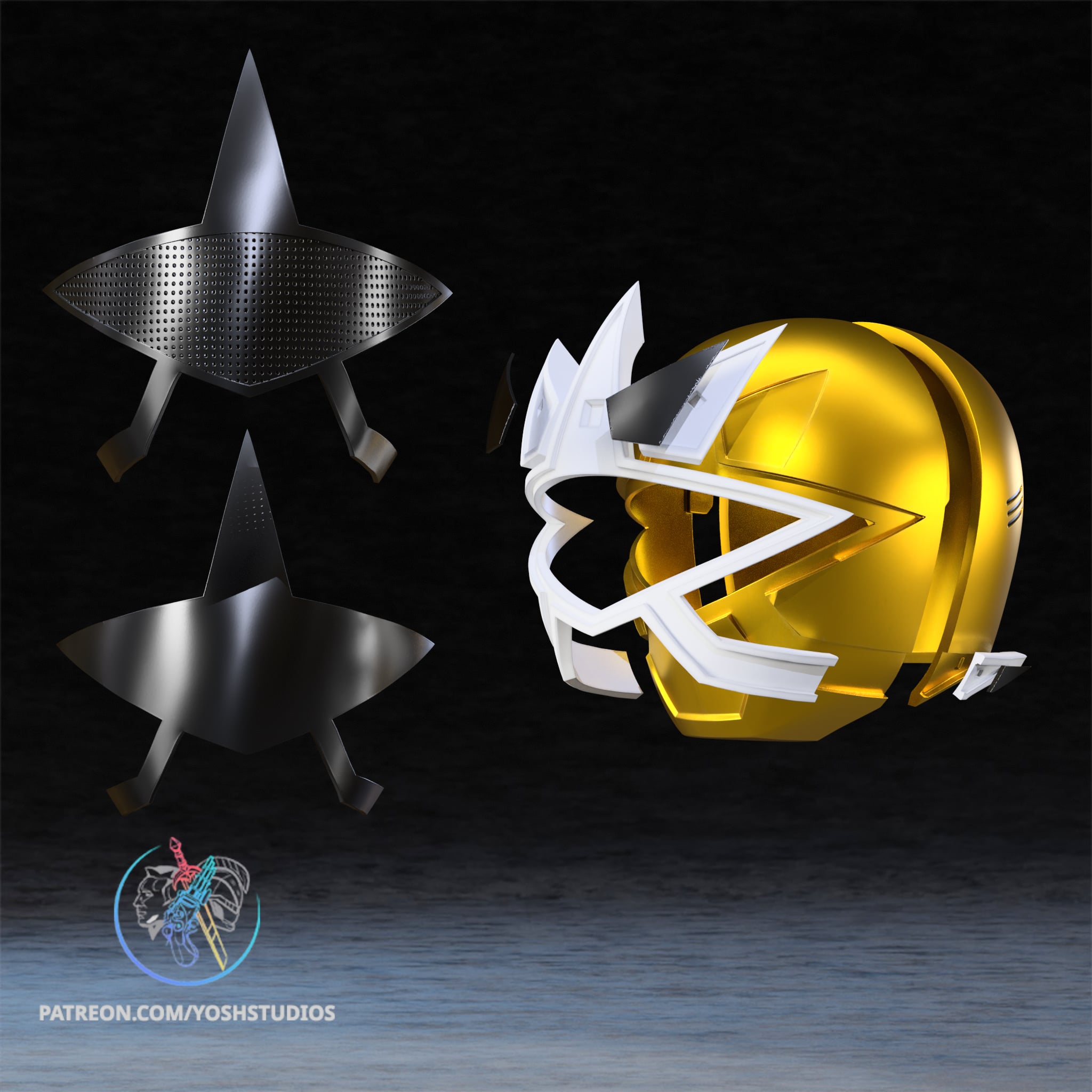 Gold Samurai Helmet 3D Printer STL File 3d model