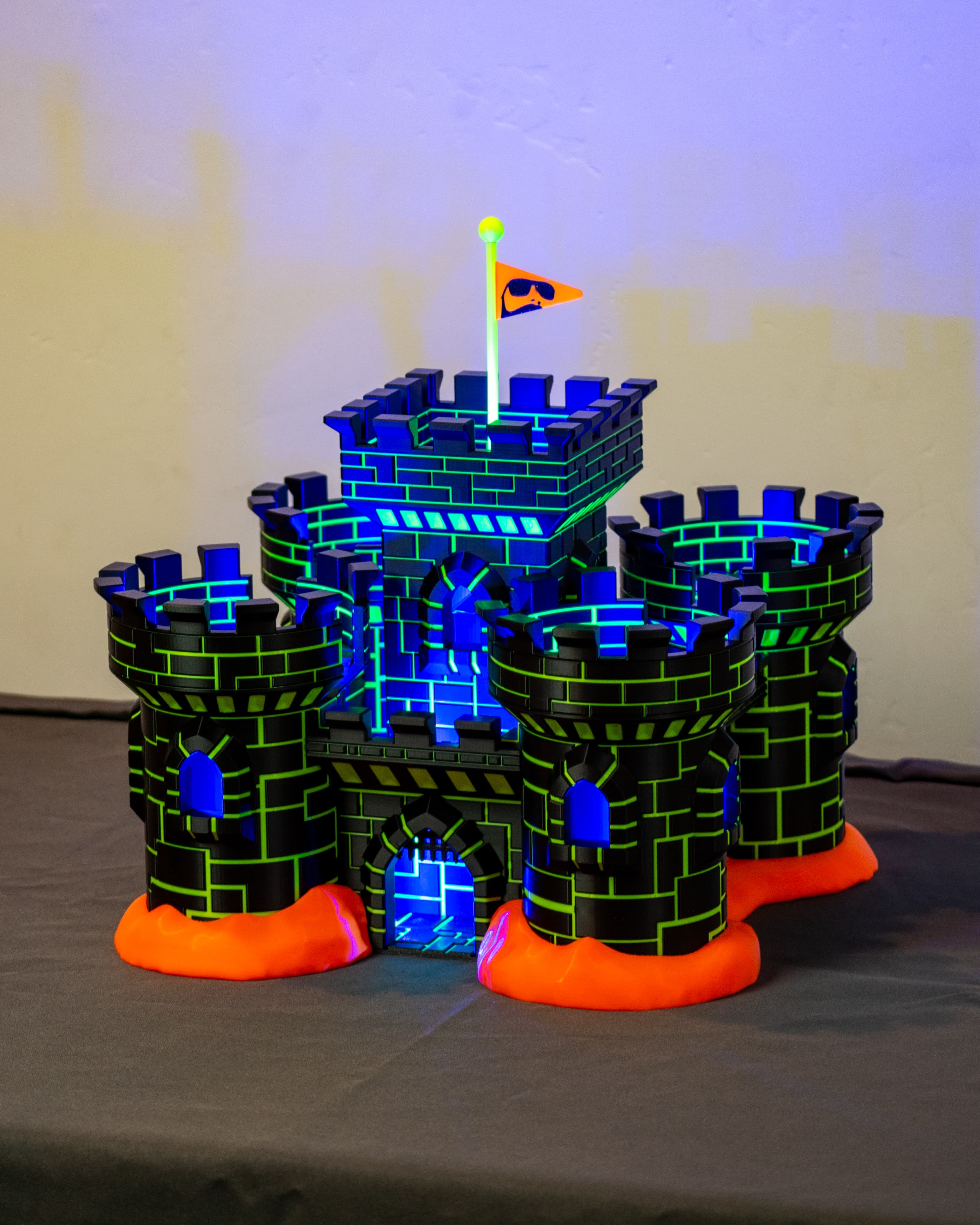 Glowing Castle Lamp & Tabletop Fortress 3d model