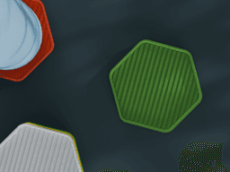 Stackable Striped Hexagon Coaster Set 3D Print STL File | 3 Sizes 3d model