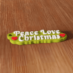 Peace Love Christmas Holiday Keychain 3d model