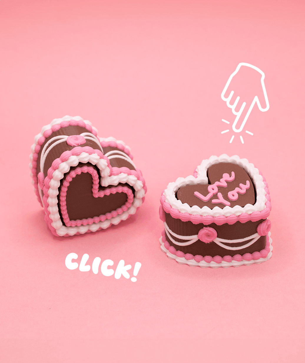 Valentines Vintage Cake Fidget Clicker 3d model