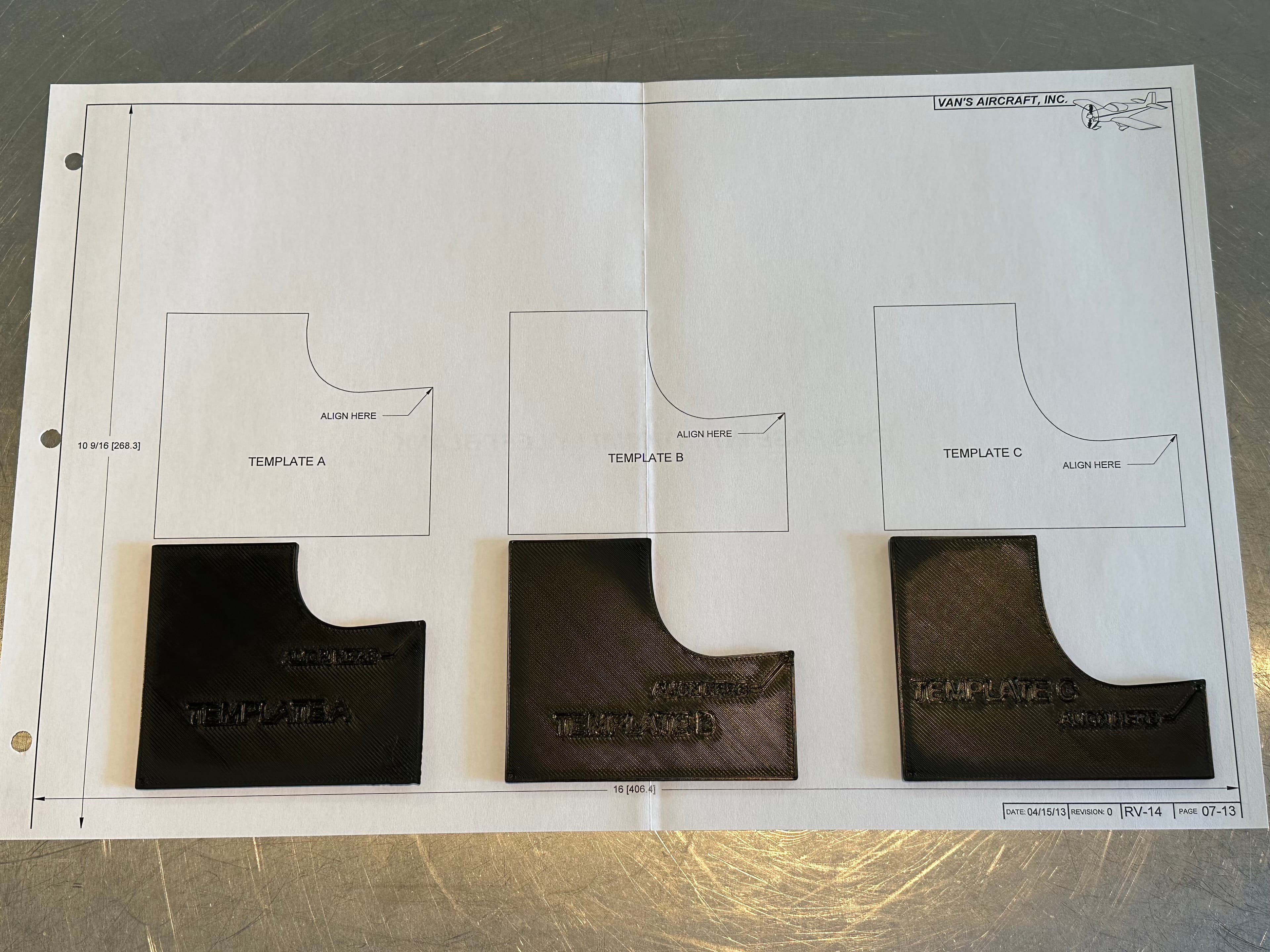 Van's Aircraft RV-14 Rudder Templates 3d model