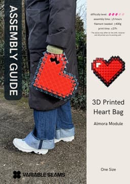 Pixelated Heart Bag – Modular 3D-Printed Handbag 3d model