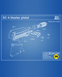 SC-4 Blaster Pistol - Star Wars 3d model