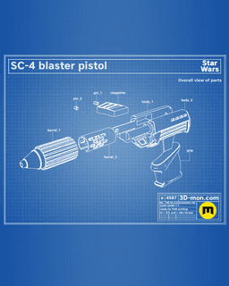 SC-4 Blaster Pistol - Star Wars 3d model