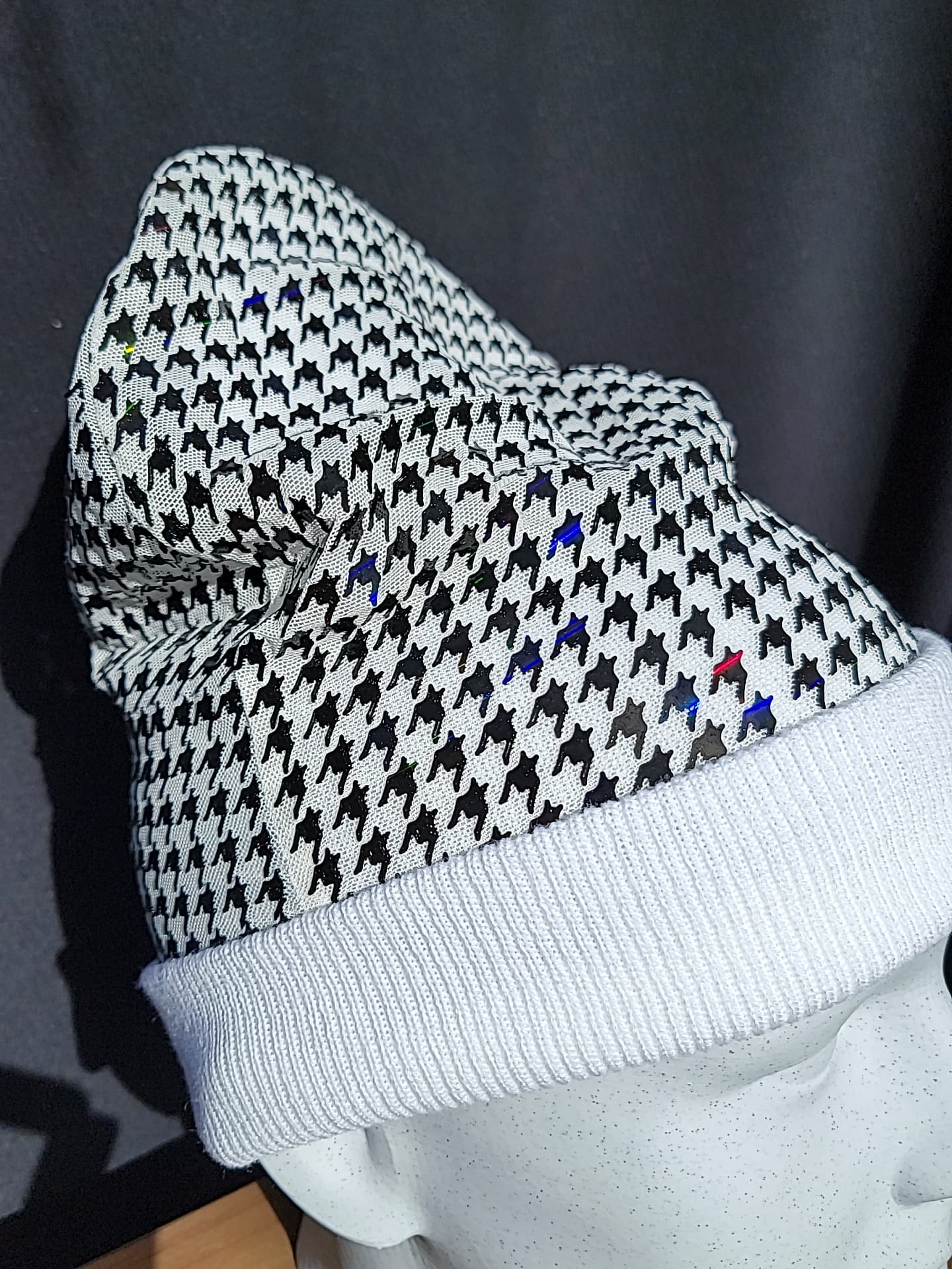 Houndstooth topper for beanie 3d model