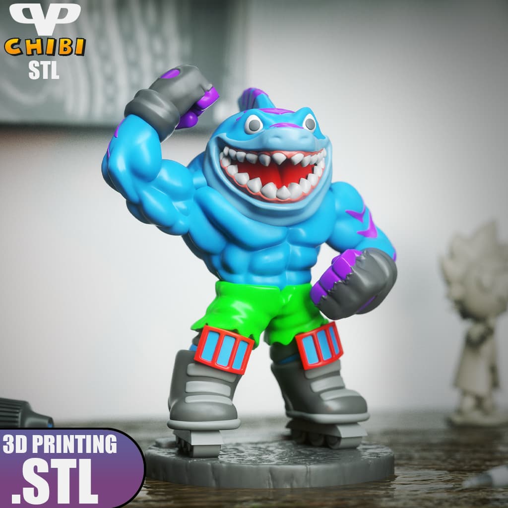 Street Sharks Streex Chibi STL for 3D Printing ChibiSTL 3DXM 3d model