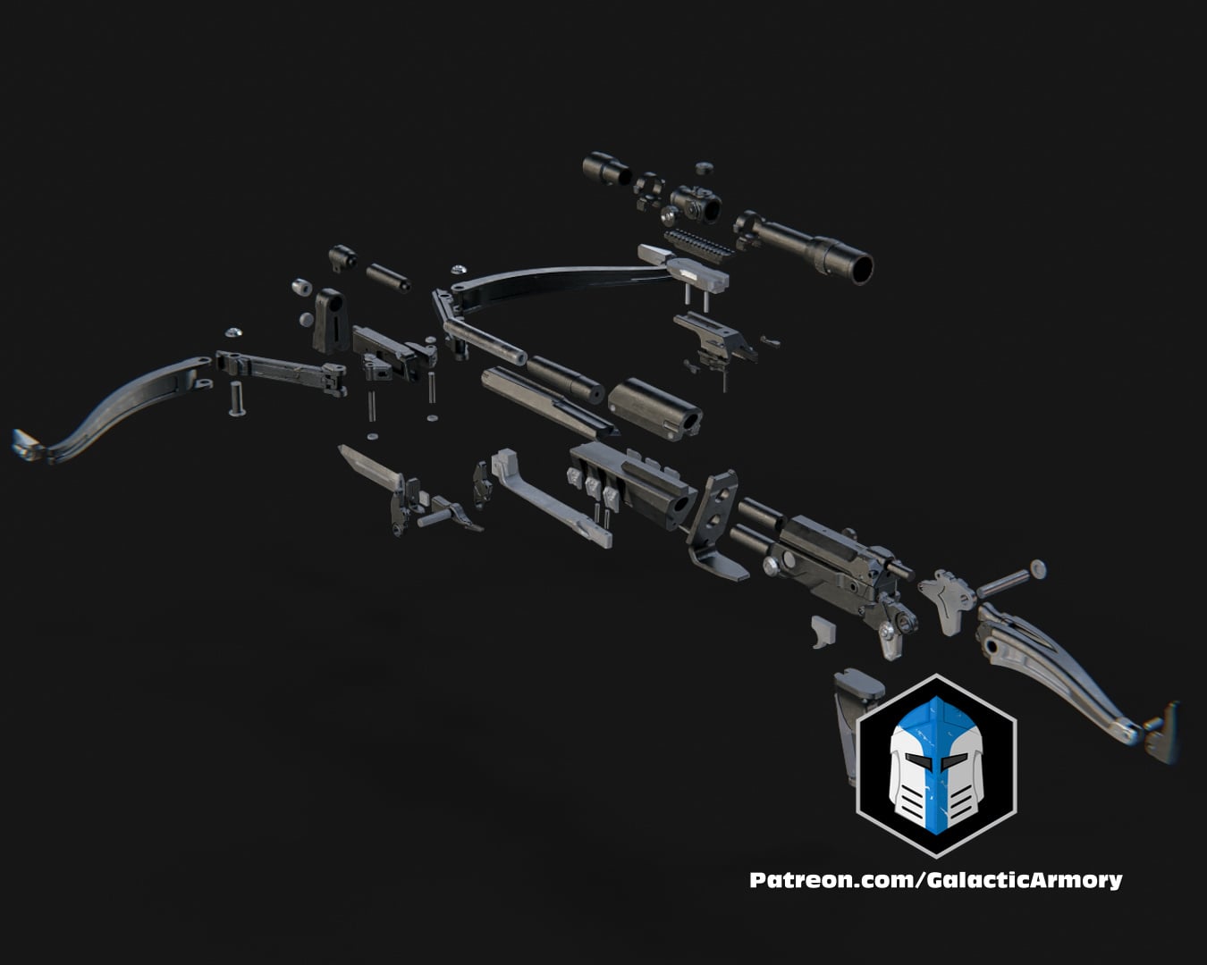 Custom Bowcaster Blaster - 3D Print Files 3d model