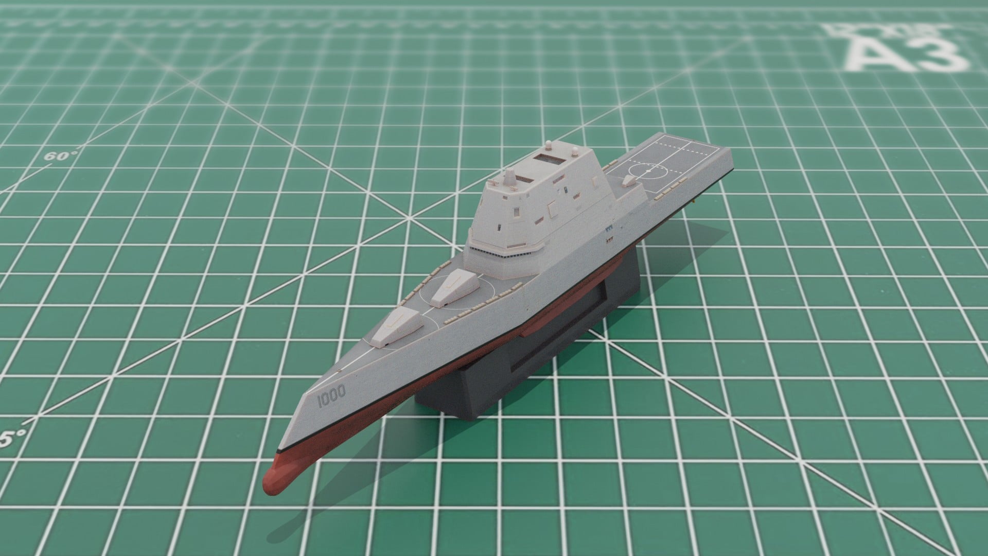 USS Zumwalt Class DDG 1000 Stealth Destroyer 3D Print STL Model 3d model