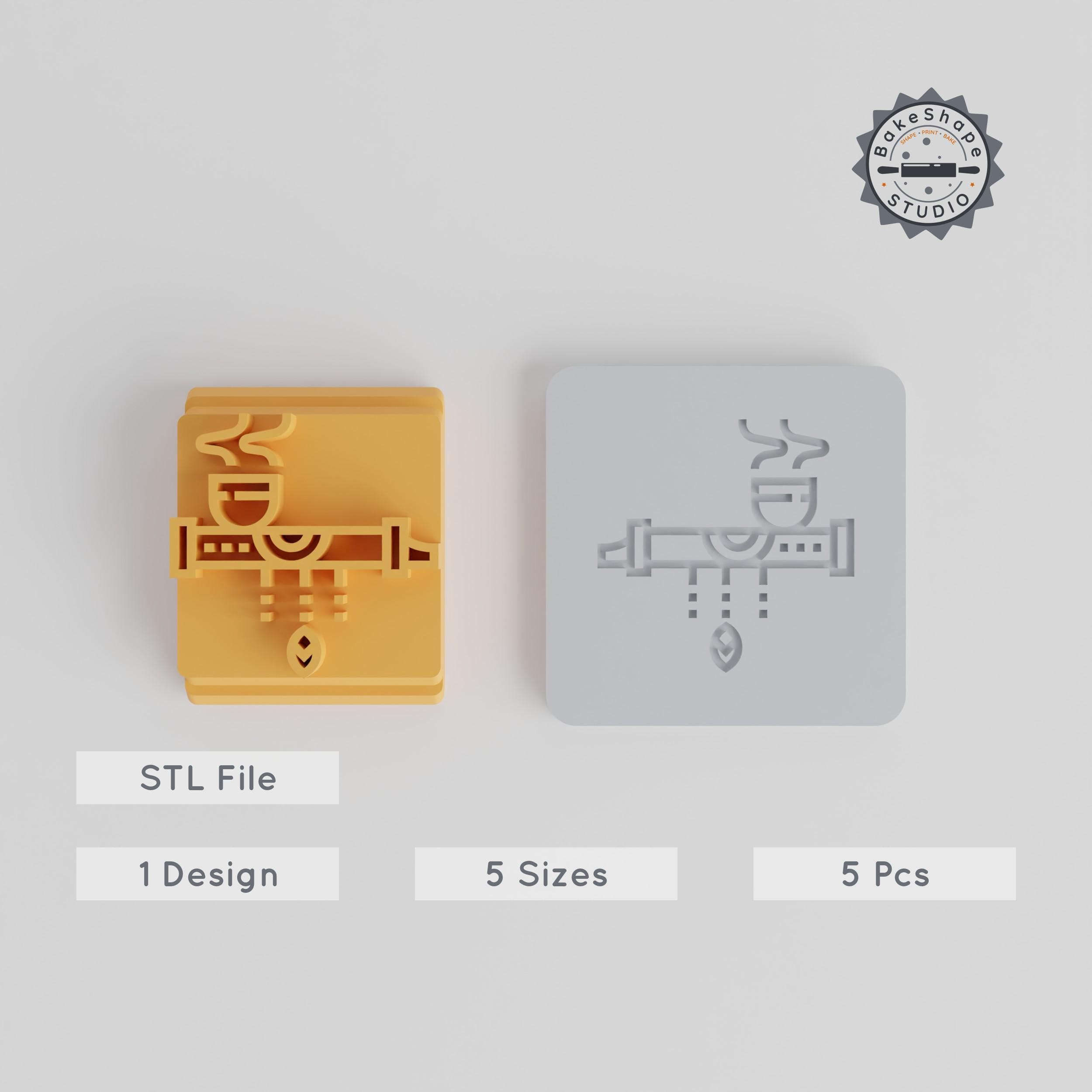 Tobacco Stamp Tile Set, 5 Motif Sizes 20-40mm, Perfect for Clay, Cookies & Fondant PRODUCT_3780 3d model