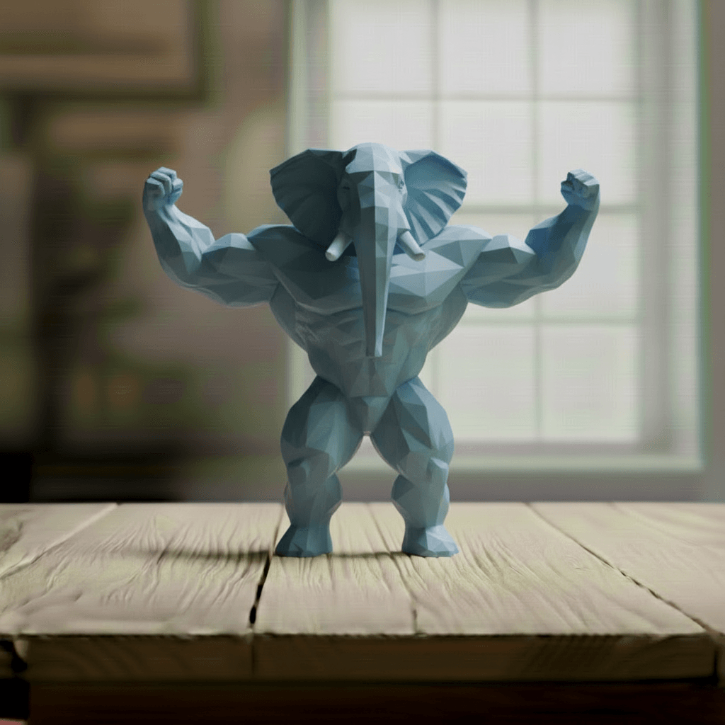 Elephant gym lowpoly 3d model