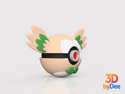 Rowlet Poke Ball 3d model