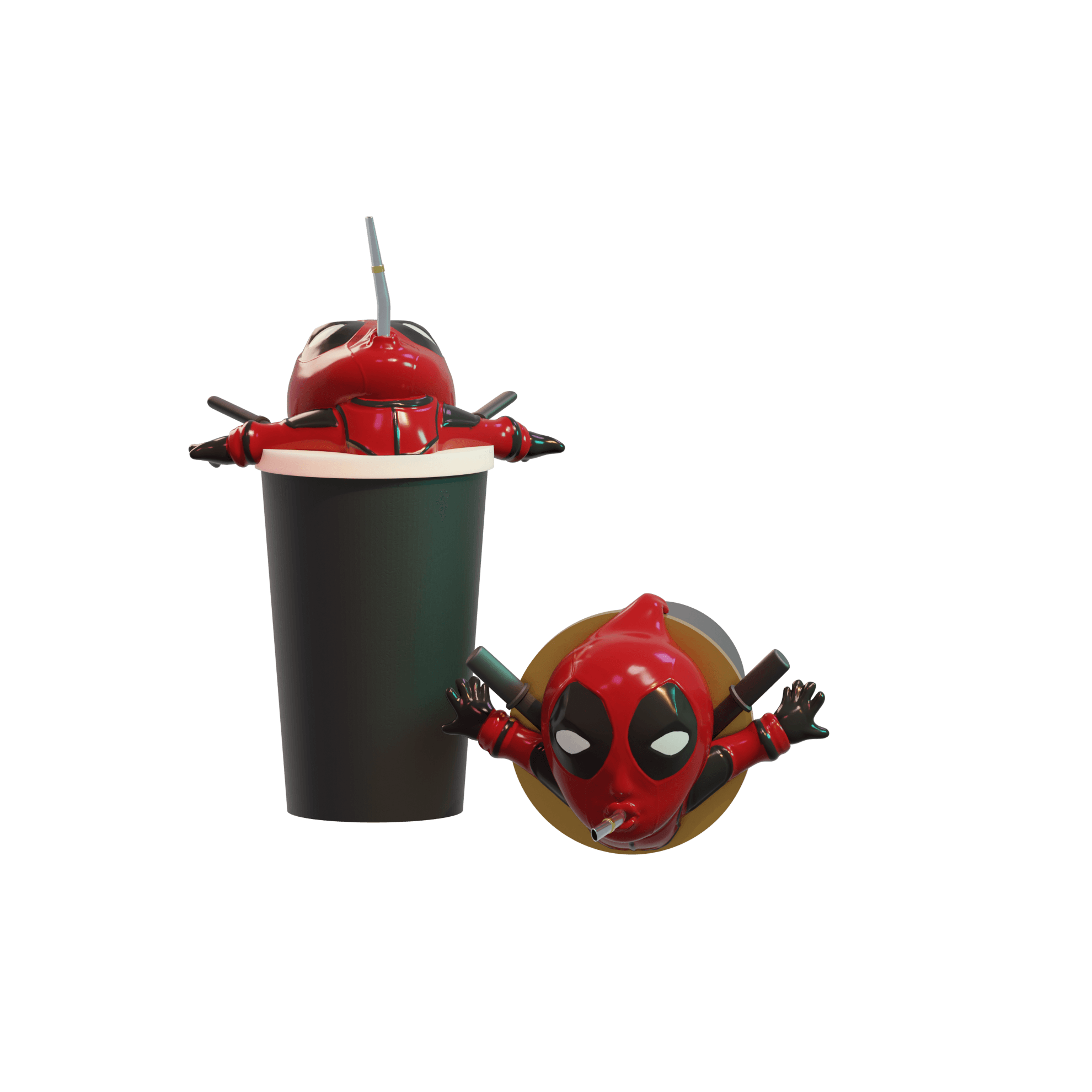 Deadpool Soda Can Cup 3d model