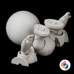 Foldable robot Marvin 2005 from Hitchhiker's Guide 3d model