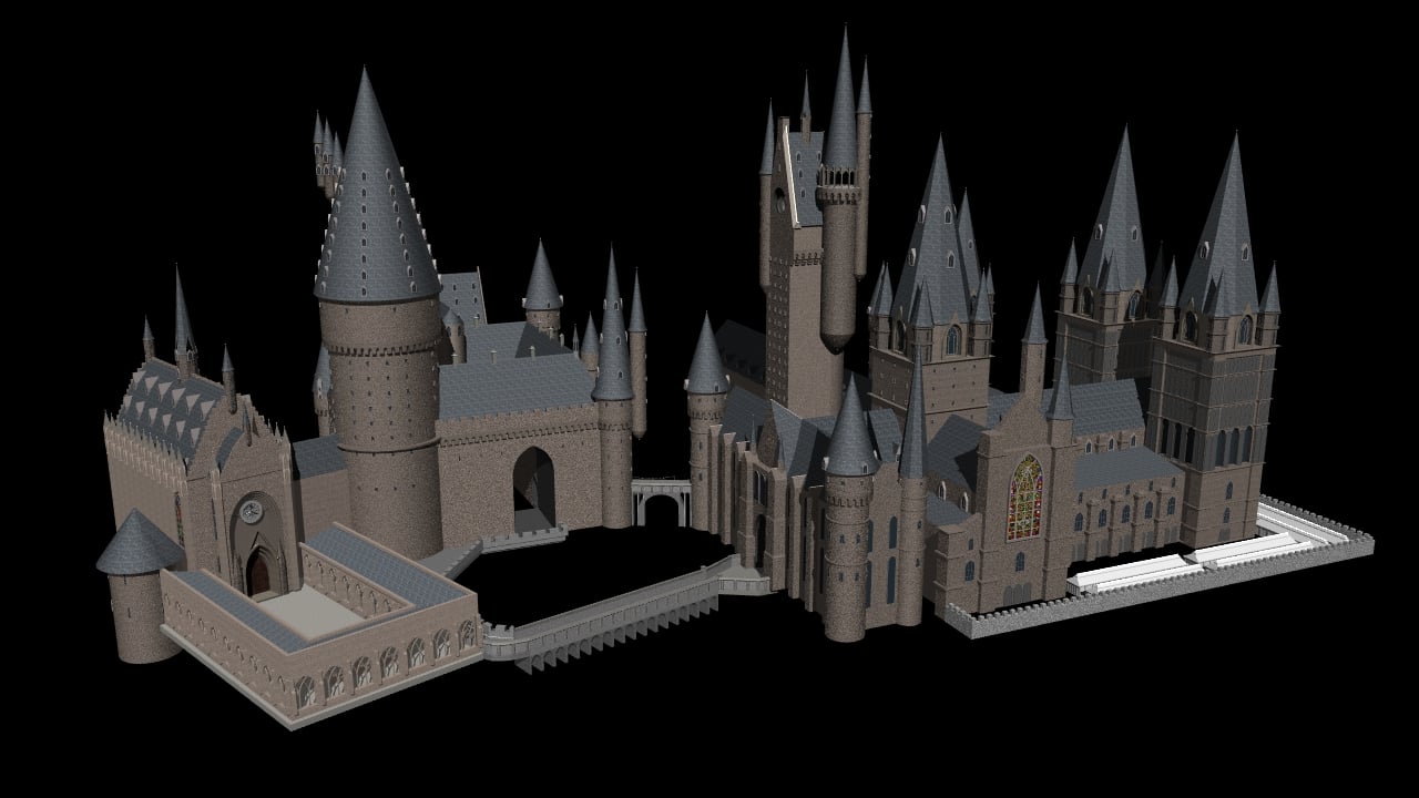 HOGWARTS CASTLE 3DPRINT 100 TO 1 3d model