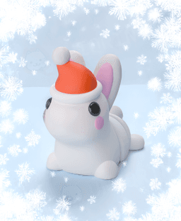 Bunny Xmas Keychain (Single Color) 3d model