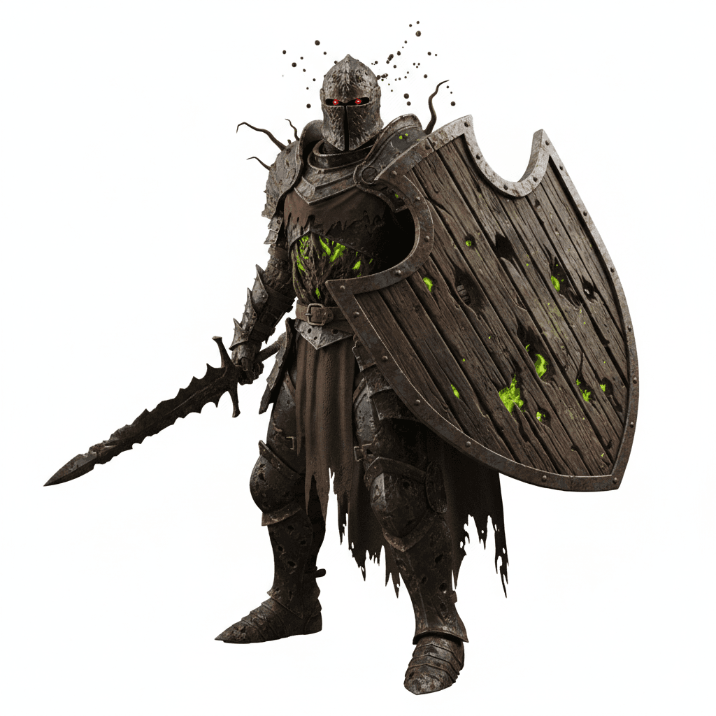 Rot Shield Undead Knight Warrior 3d model