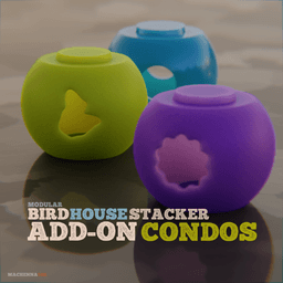 Modular Birdhouse Stacker | Add-On Pack 1 3d model