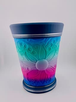 Carved 8 Petal Pot 3d model