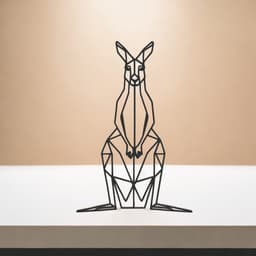 Kangaroo Line Art - Dekstop Line Art 3d model