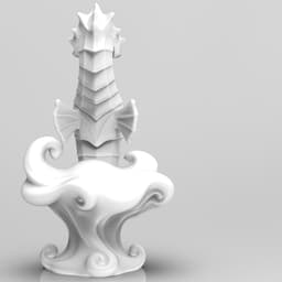 Mystical Seahorse Minimalist Sculpture 3d model