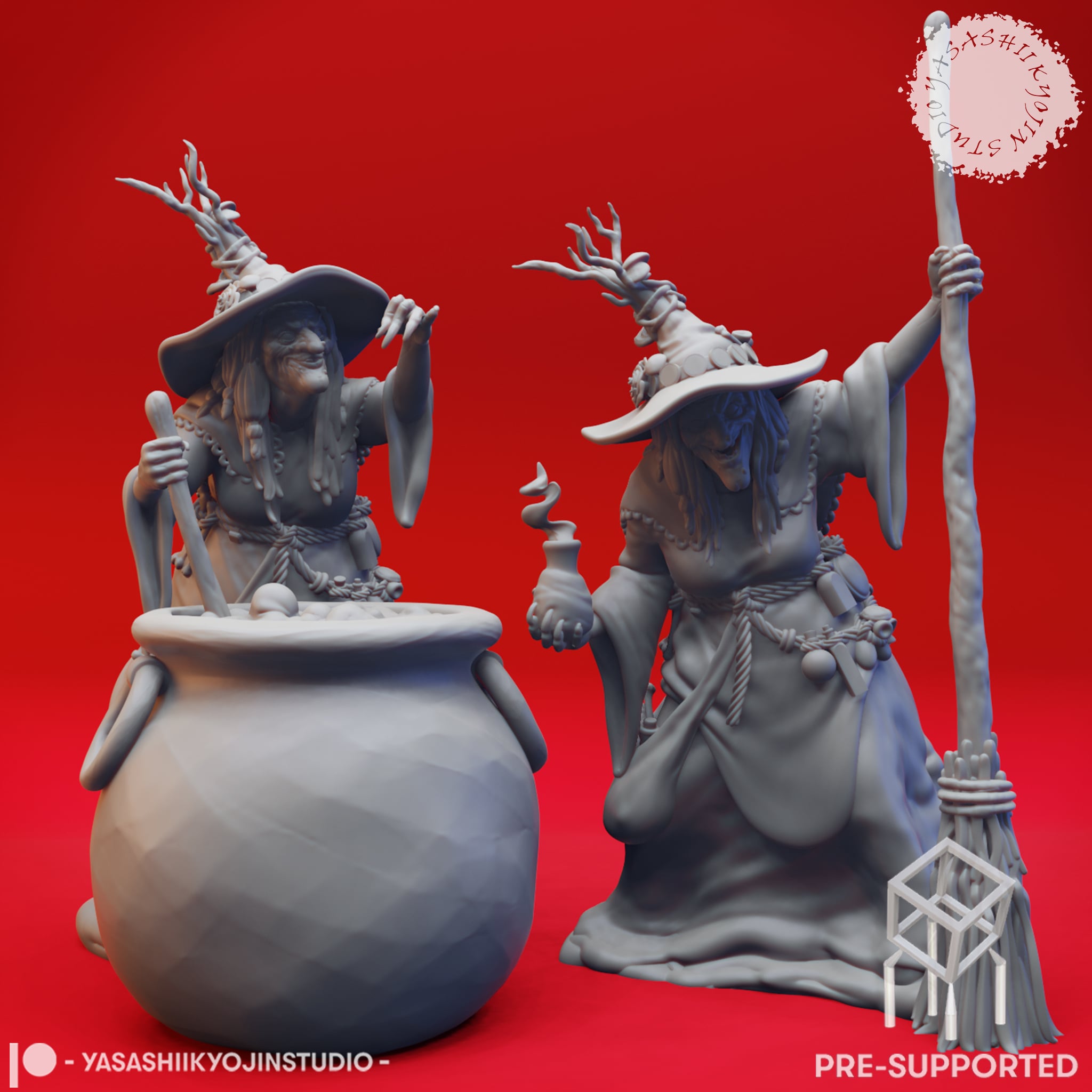 Barovian Witches - Tabletop Miniatures (Pre-Supported) 3d model