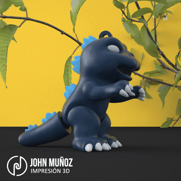 Godzilla Articulated Keychain Figure 3d model