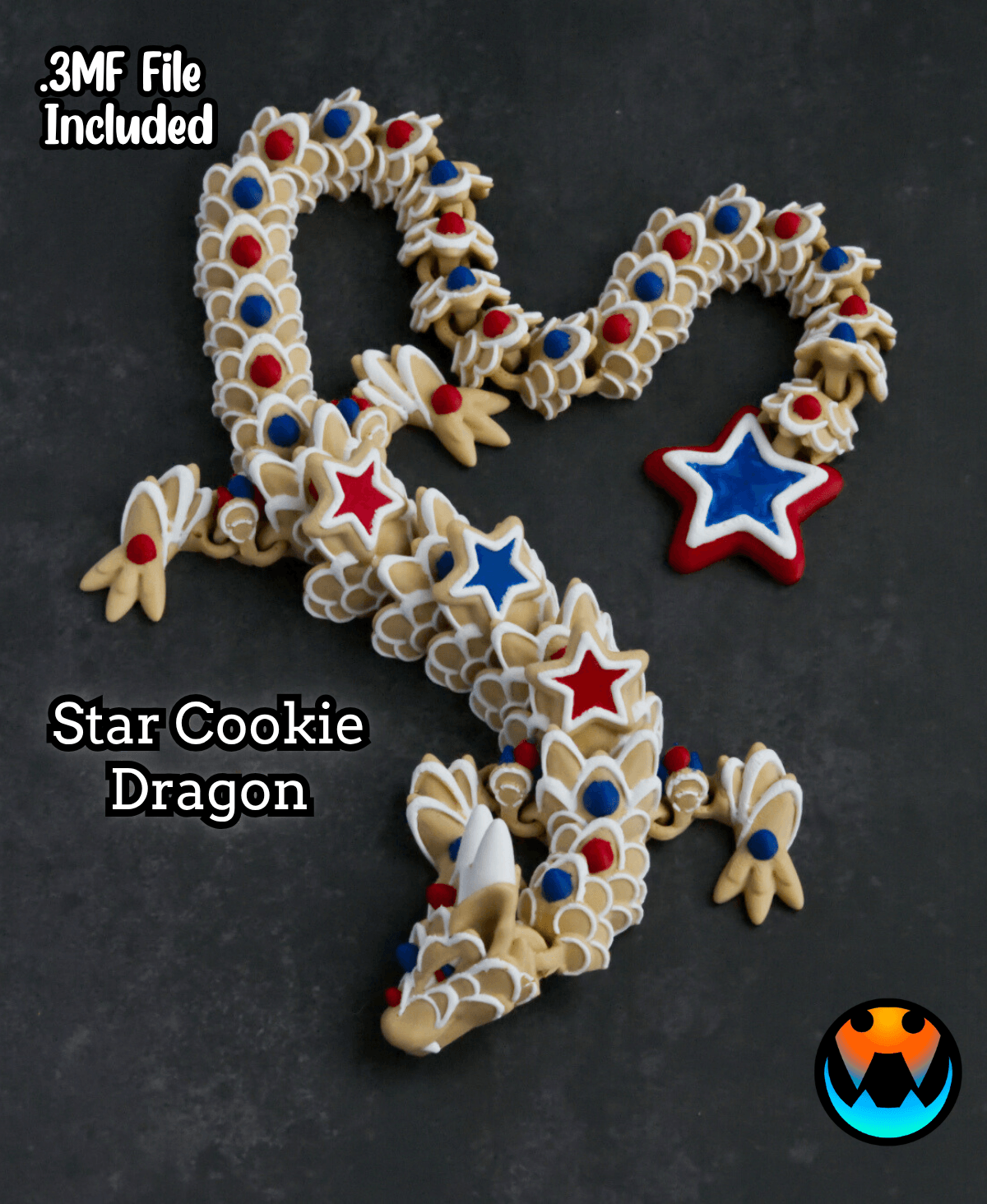 Star Cookie Dragon 3d model